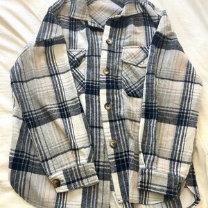 Timing Navy and Cream Plaid Jacket